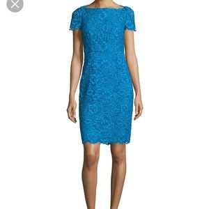 Diane Von Furstenberg Blue Lace Cocktail Dress